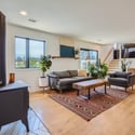 Walkout Lower Level Family Room with Wood Stove
