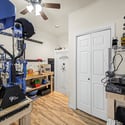 Whether used as a hobby room, workshop, or creative studio, this versatile space offers durable flooring, bright lighting, and plenty of room for projects, storage, and organization.