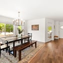 Natural light flows into the main level from the thoughtfully designed window bump out in the dining area.