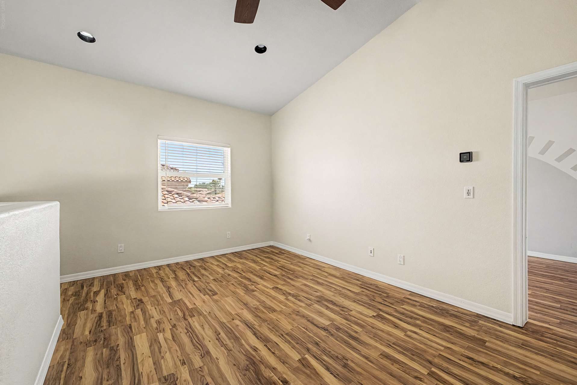 12 of 47. This oversized upstairs loft features updated flooring, ceiling fan, and an open layout that easily adapts as a home office, media room, fitness area, or additional family living space.
