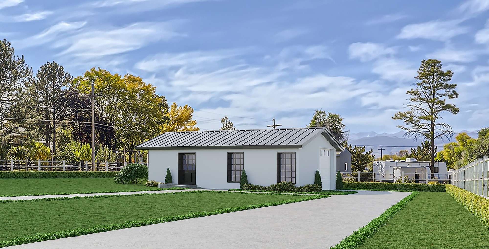 53 of 53. Virtual rendering modifies the existing barn to other structures.
