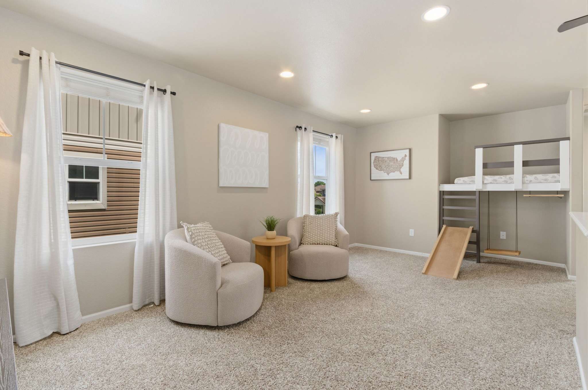 18 of 34. Upstairs is a roomy loft that can evolve with every stage of life.