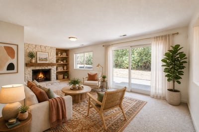 Family Room Virtually Staged & Painted