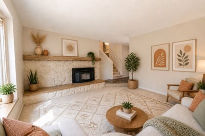 Living Room Virtually Staged & Painted