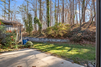 Private backyard and wooded view