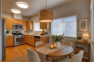 Kitchen and Dining Room, Virtually Staged