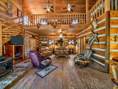 LIVING ROOM AND LOFT VIEW