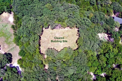 PROPERTY AERIAL...Overhead View Of Cleared Homesite Area, Surrouned By Nature!
