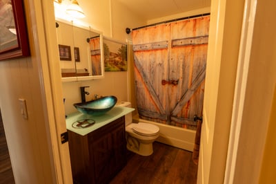GUEST BATHROOM WITH DECORATIVE SINK BASIN
