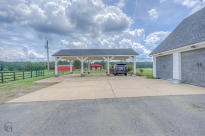 Ample covered parking area with scenic views, ideal for easy access and outdoor activities.