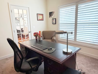 Office w/ Single French Door & Window Shutters