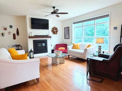 Living Room w/ Motorized Shade
