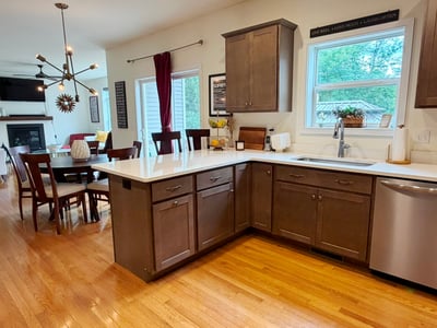 Eat-in Kitchen w/ Sliding Door to Covered Back Porch, Patio & Yard