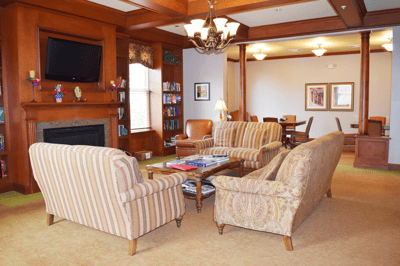 Library with Fireplace