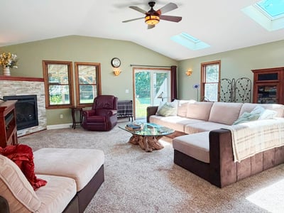 Family Room w/ New Sliding Glass Door 2023