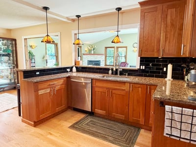 Eat-in Kitchen 2021 Remodel included new lighting and HW floor