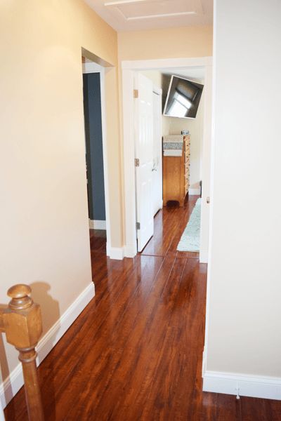 2nd Floor Hallway w/ Wood Laminate, Linen Closet & Attic Hatch