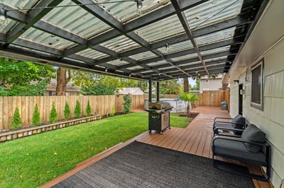 Covered Patio and Backyard