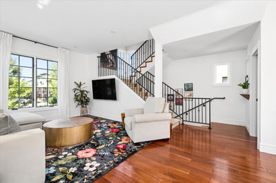 Grand staircase creates a focal point.