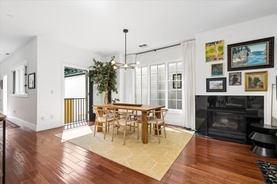 Centrally located dining room creates a seamless flow for living and entertaining.