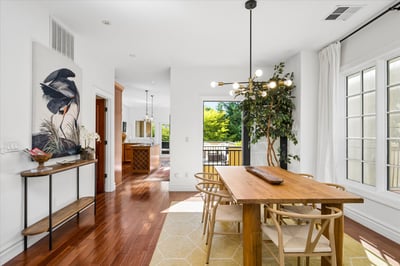 Great flow to kitchen and Juliet balcony adds to the design.