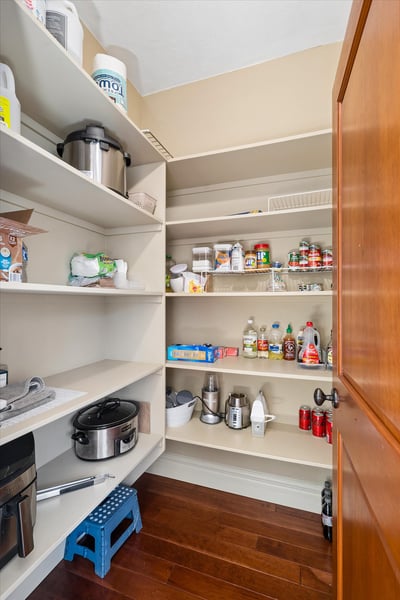 Ample storage in the pantry.