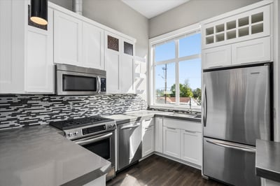 Clean and sleek kitchen.