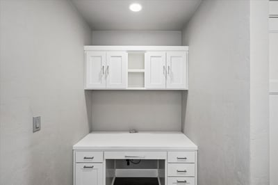 Built-in office area.