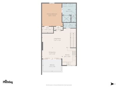 Upper level floor plan.