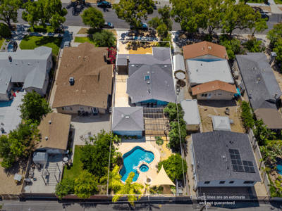 Aerial shot with approximate property boundaries