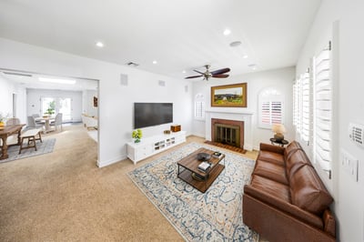 Virtually staged living room