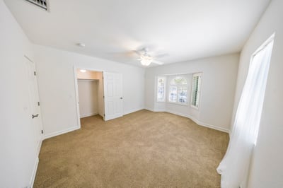 Large closet and ceiling fan