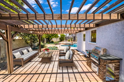 Virtually staged patio area