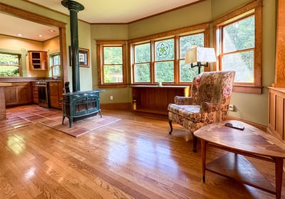 Woodstove. Andersen Windows