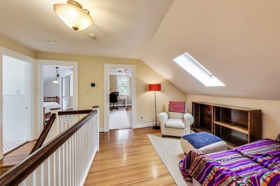 Cute little reading nook on each landing