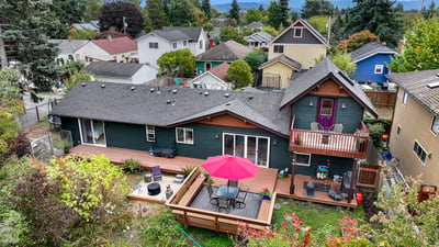 Your backyard is the Squalicum Creek greenbelt...leaving only one immediate neighbor next door.