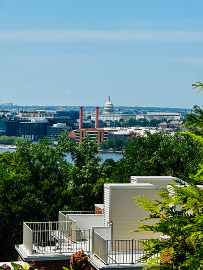 Views of the US Capitol from your private roof desk.