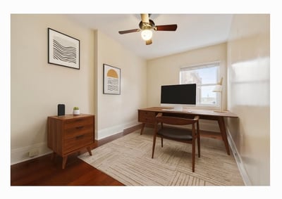 Digitally staged bedroom 2