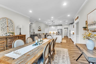 Spacious open-concept dining and kitchen area, perfect for entertaining and family gatherings.