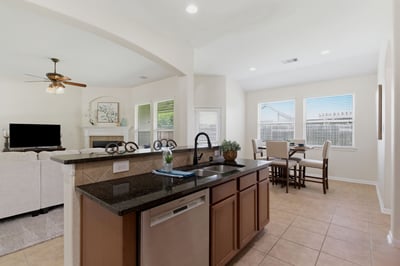Lovely arched openings really elevate the space.