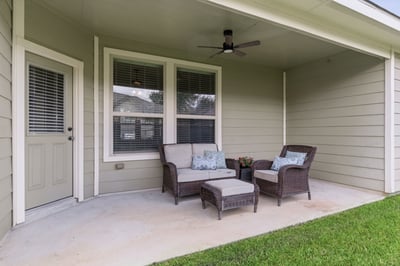 Covered back patio to enjoy those cooler evenings.