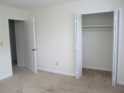 Bright and airy room featuring ample closet space and neutral colors to personalize your space.
