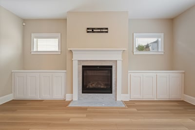 Built in cabinetry with gas fireplace!
