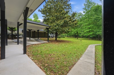 Spacious outdoor patio area.