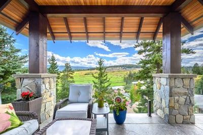 Enjoy breathtaking views from this primary bedroom covered patio , ideal for relaxing and entertaining in nature's beauty.