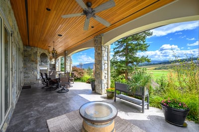 Spacious outdoor patio with stunning views, perfect for entertaining and enjoying nature's beauty.