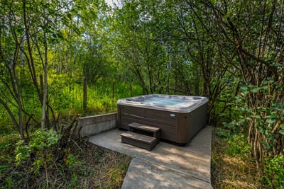 Virtually Staged Hot Tub Area