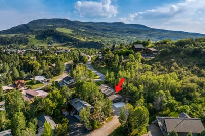 Discover a unique hillside property surrounded by lush greenery, offering stunning mountain views and tranquil living.