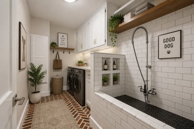 Staged Laundry Room and Dog Bath
