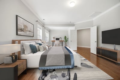Virtual staging - Primary Bedroom with sitting or small office area